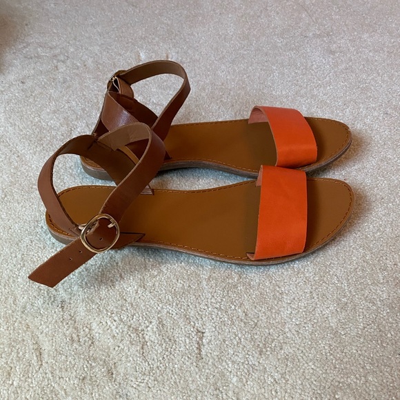 Breckelles Orange and Brown Sandals - Picture 2 of 4